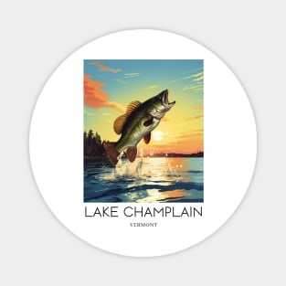 A Pop Art Travel Print of Lake Champlain - Vermont - US Magnet